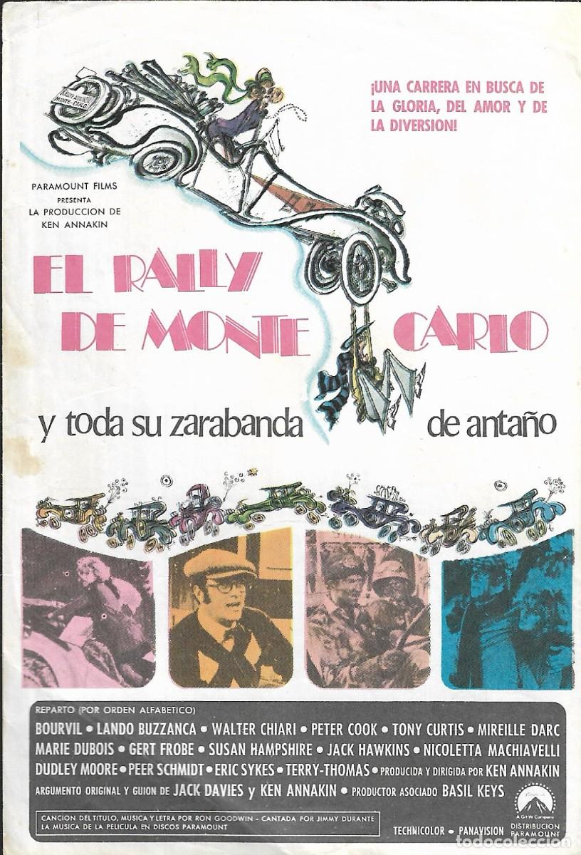 Cine: PROGRAMA DE CINE - EL RALLY DE MONTECARLO Y TODA SU ZARABANDA DE ANTA&Ntilde;O - TONY CURTIS - 1969 - S/P