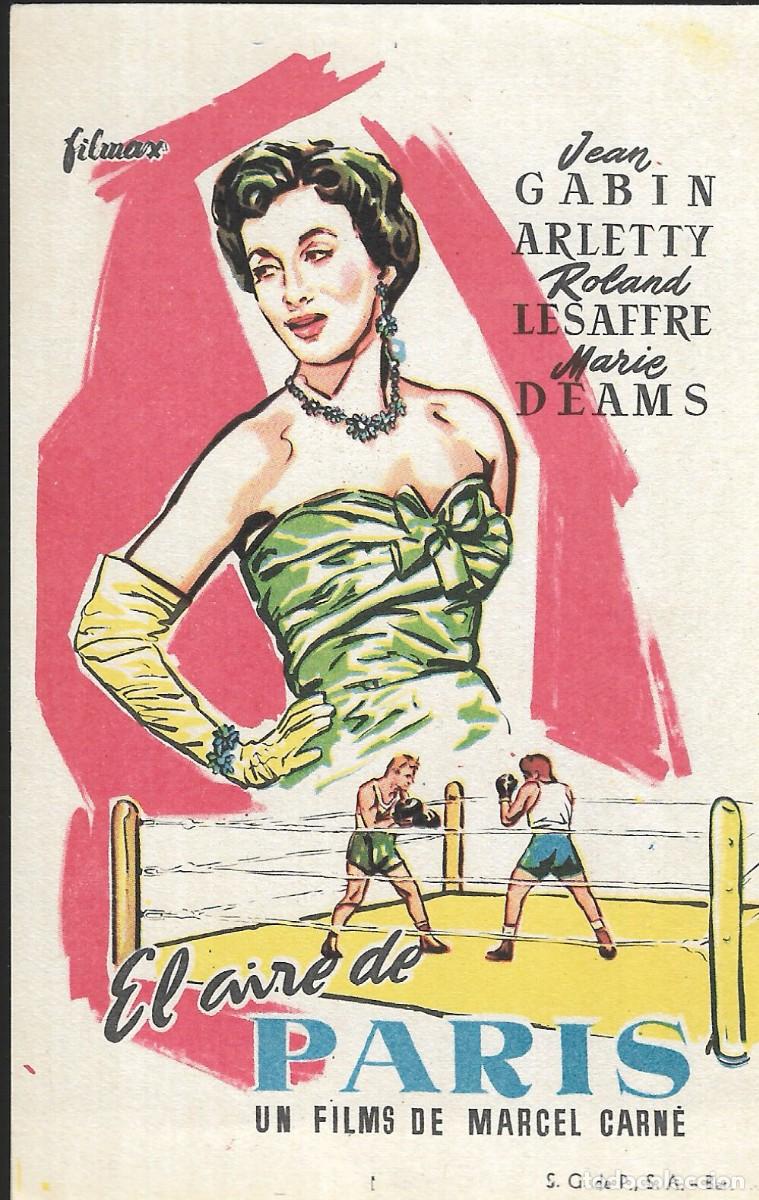 Cine: PROGRAMA DE CINE - EL AIRE DE PAR&Iacute;S - JEAN GABIN, ARLETTY - 1954 - SIN PUBLICIDAD.