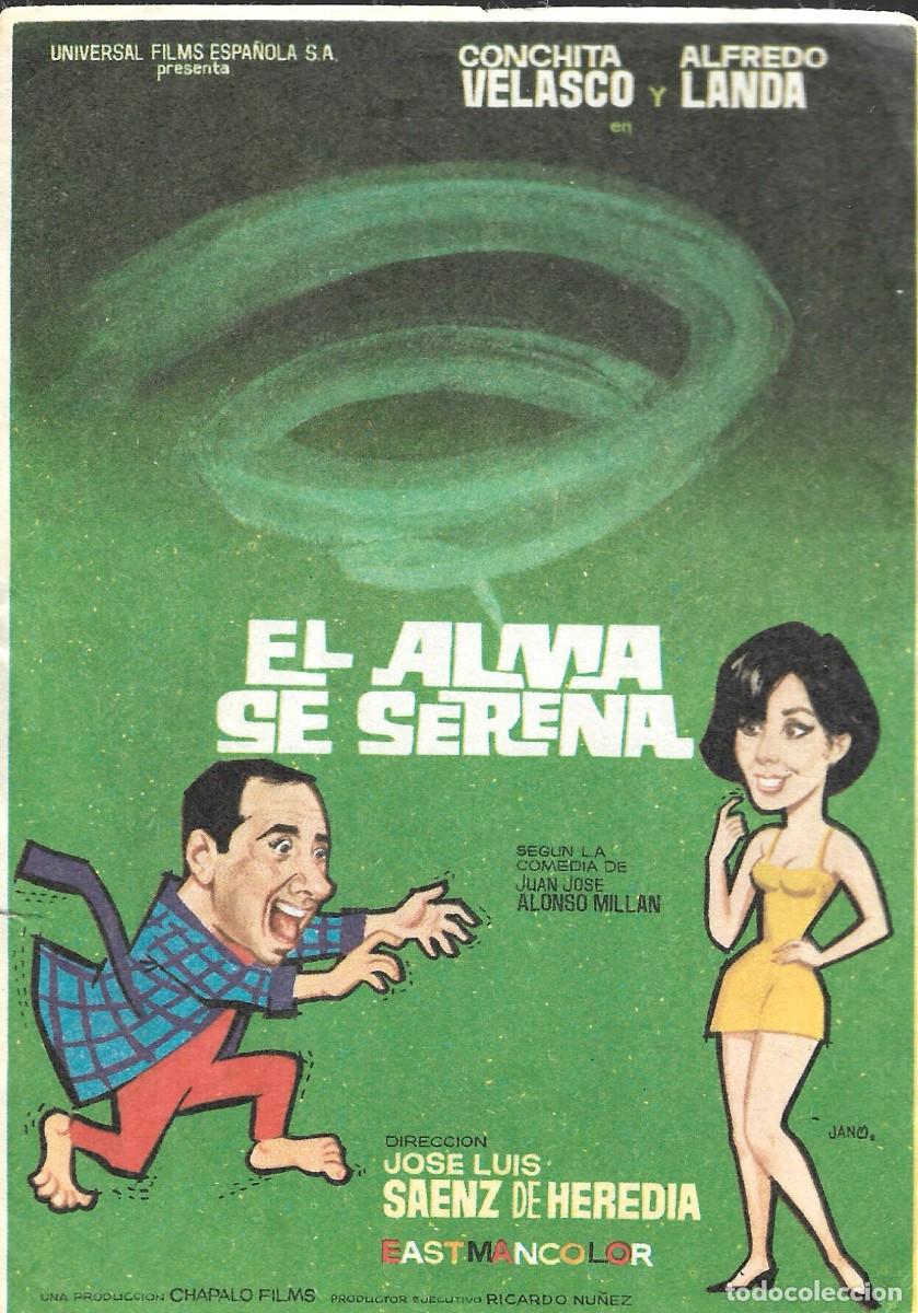 Cine: PROGRAMA DE CINE - EL ALMA SE SERENA - COCHITA VELASCO, ALFREDO LANDA - 1970 - JANO - SIN PUBLICIDAD