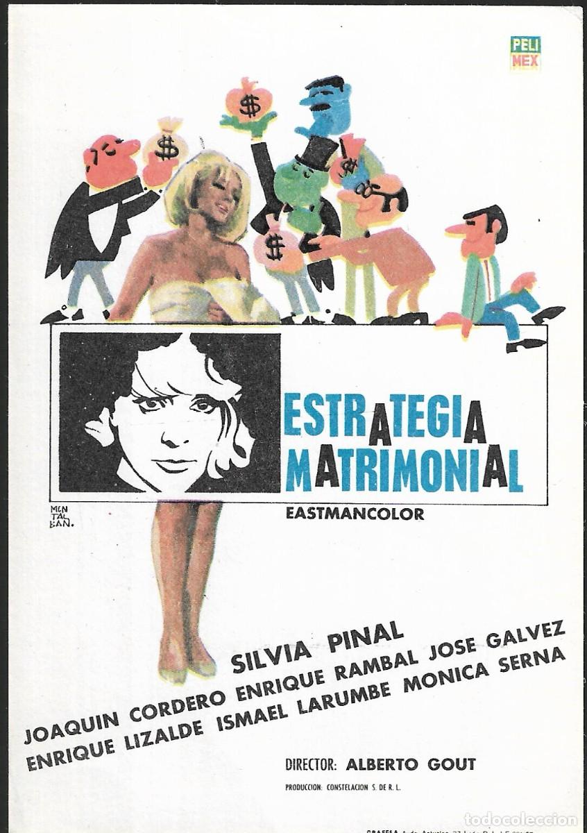 Cine: PROGRAMA DE CINE - ESTRATEGIA MATRIMONIAL - SILVIA PINAL - 1967 - ESCOBAR - SIN PUBLICIDAD.