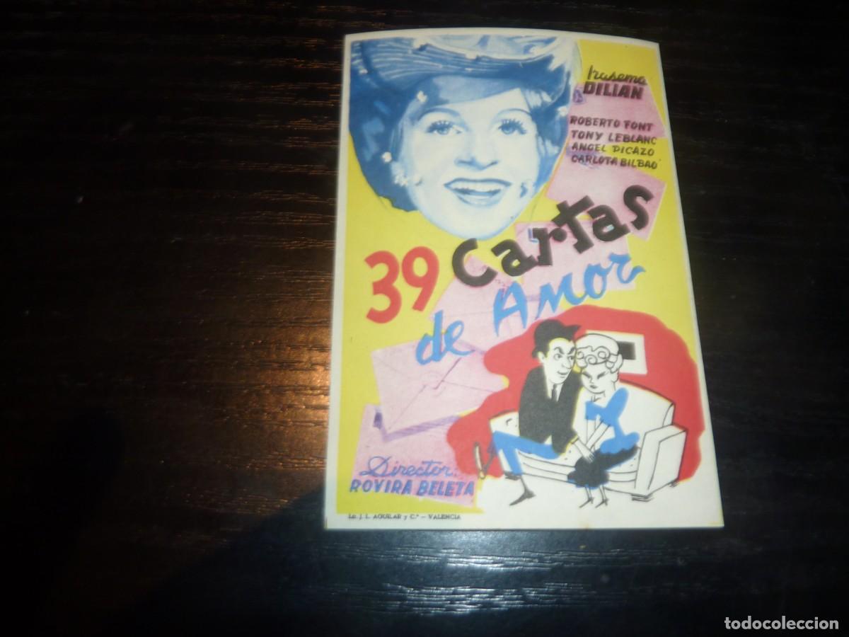 Cine: Folleto de cine 39 CARTAS DE AMOR con publicidad