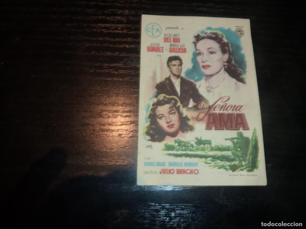 Cine: Folleto de cine SE&Ntilde;ORA AMA con publicidad
