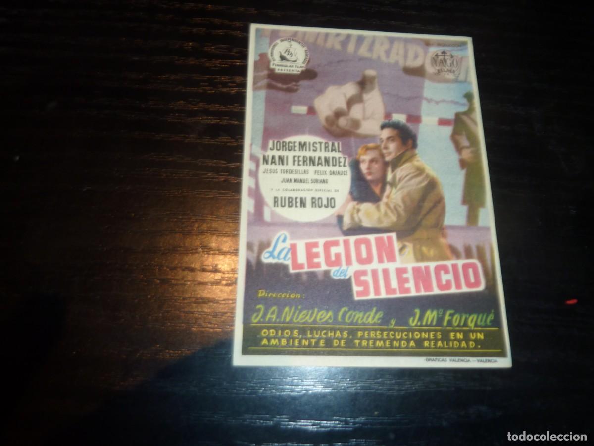 Cine: Folleto de cine LA LEGION DEL SILENCIO con publicidad