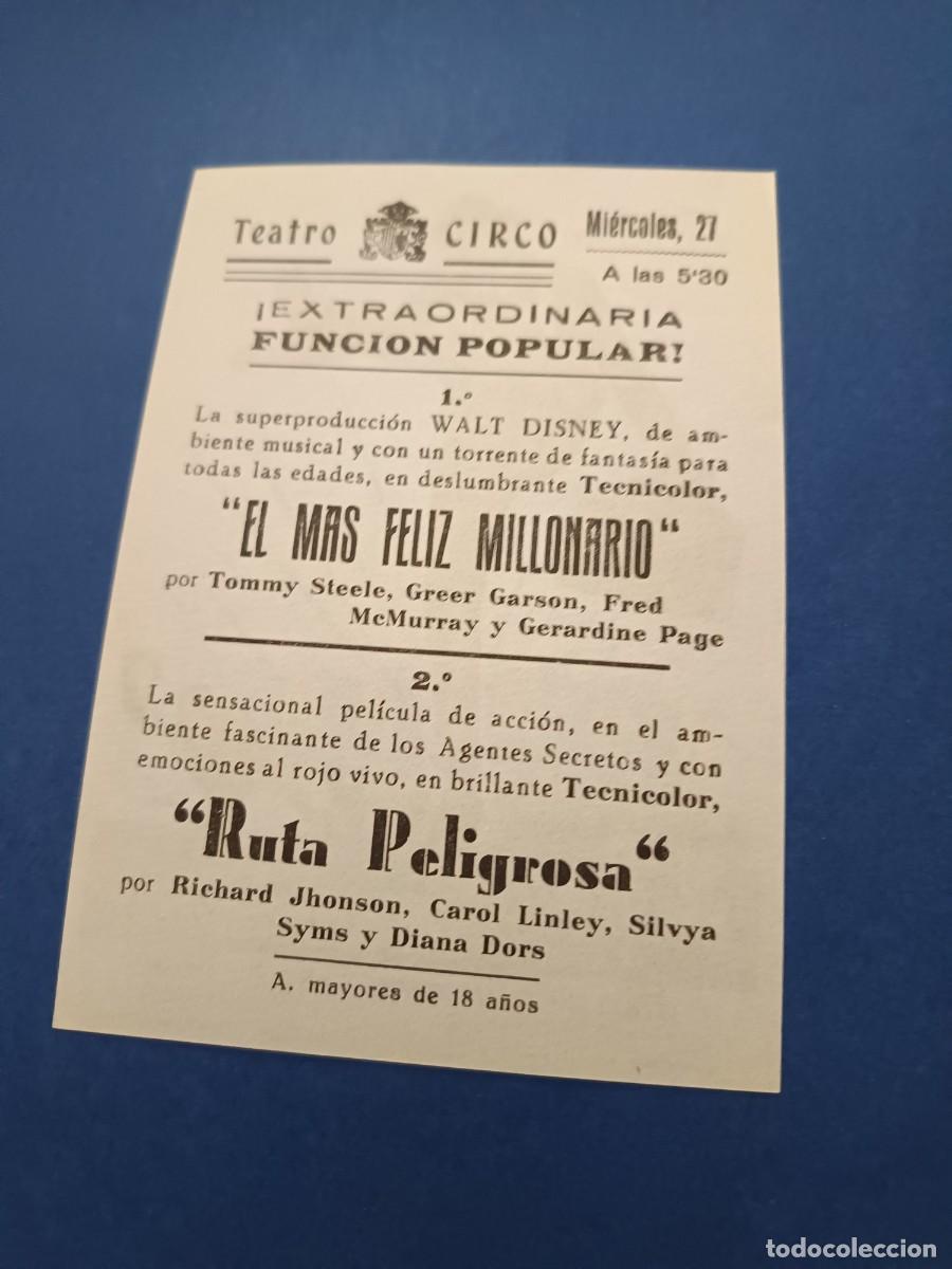 Cine: PROGRAMA DE CINE EL MAS FELIZ MILLONARIO GREER GARSON FRED MACMURRAY - Foto 2