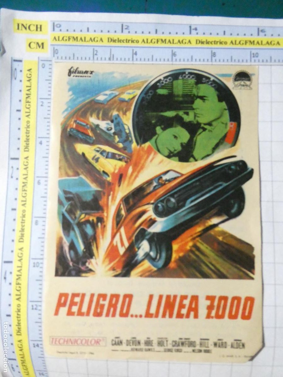 Cine: PROGRAMA DE MANO. CINE. PEL&Iacute;CULA. PELIGRO LINEA 7000 CINE TIVOLI AND&Uacute;JAR JAEN. 598