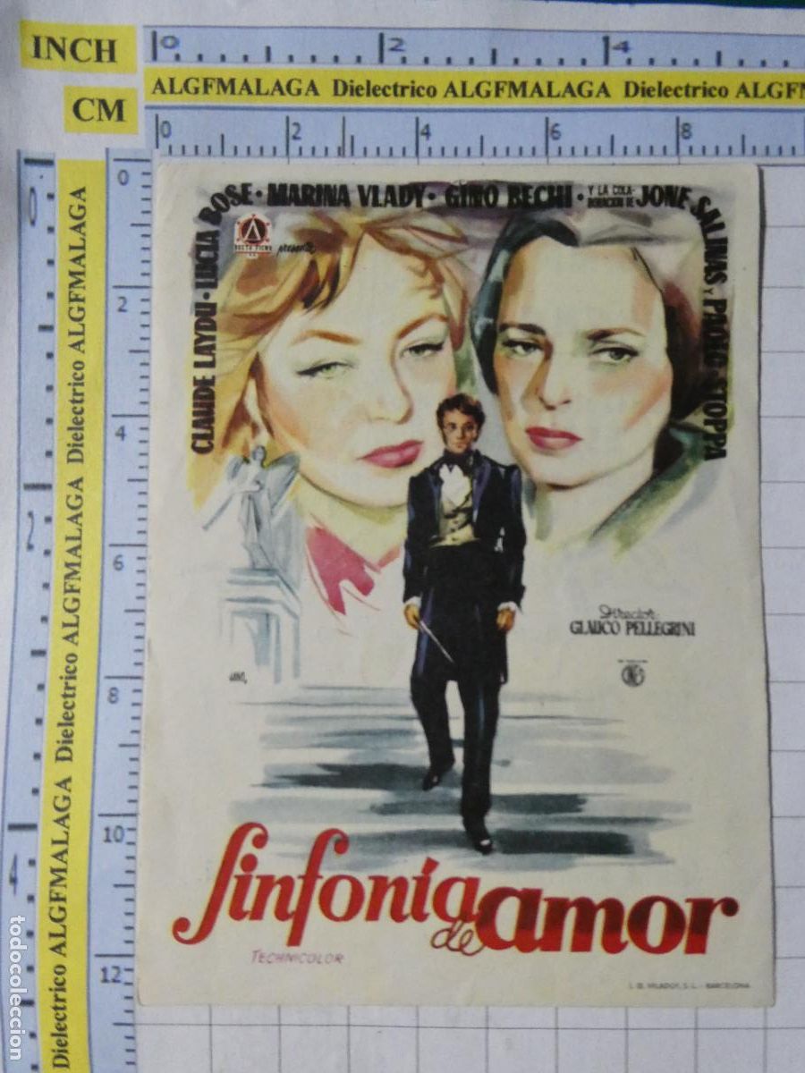 Cine: PROGRAMA DE MANO. CINE. PEL&Iacute;CULA. SINFON&Iacute;A DE AMOR CINE GRANADA. 600