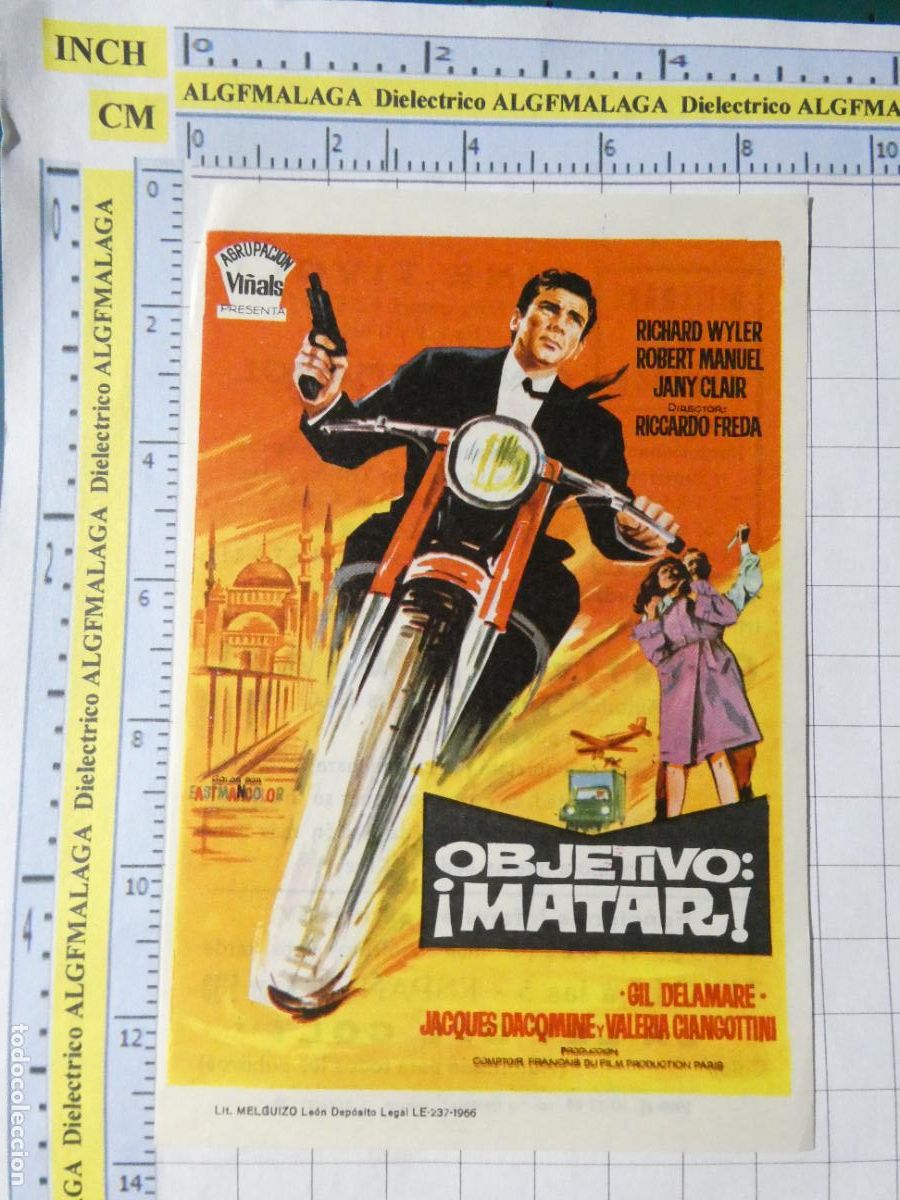 Cine: PROGRAMA DE MANO. CINE. PEL&Iacute;CULA. OBJETIVO MATAR CINE TIVOLI AND&Uacute;JAR JAEN. 607