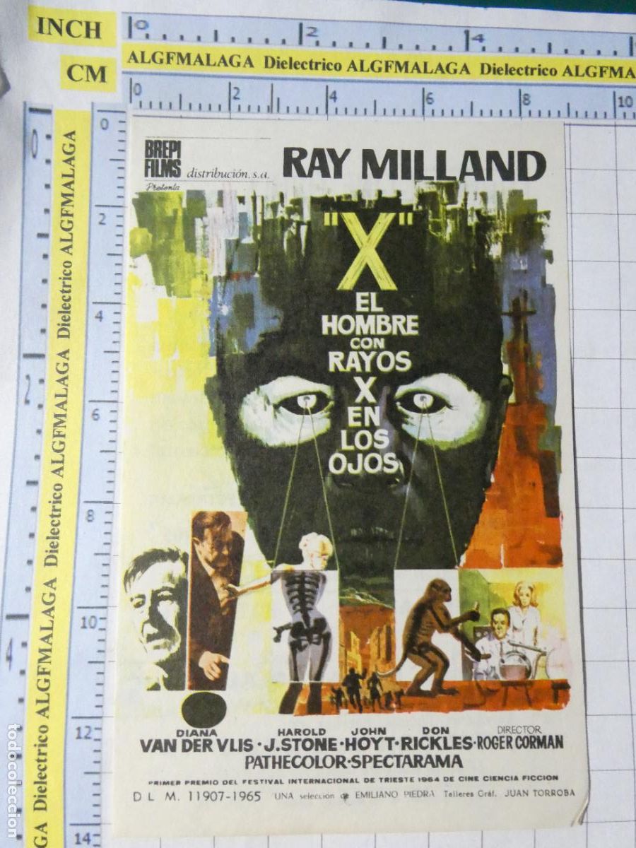 Cine: PROGRAMA DE MANO. CINE. PEL&Iacute;CULA. EL HOMBRE CON RAYOS X OJOS CINE TIVOLI AND&Uacute;JAR JAEN. 608
