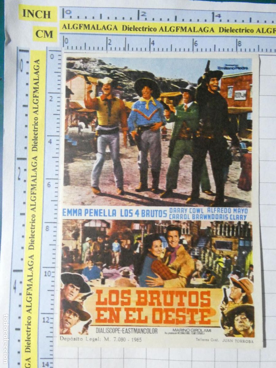 Cine: PROGRAMA DE MANO. CINE. PEL&Iacute;CULA. LOS BRUTOS DEL OESTE CINE TIVOLI ANDUJAR JAEN. 616