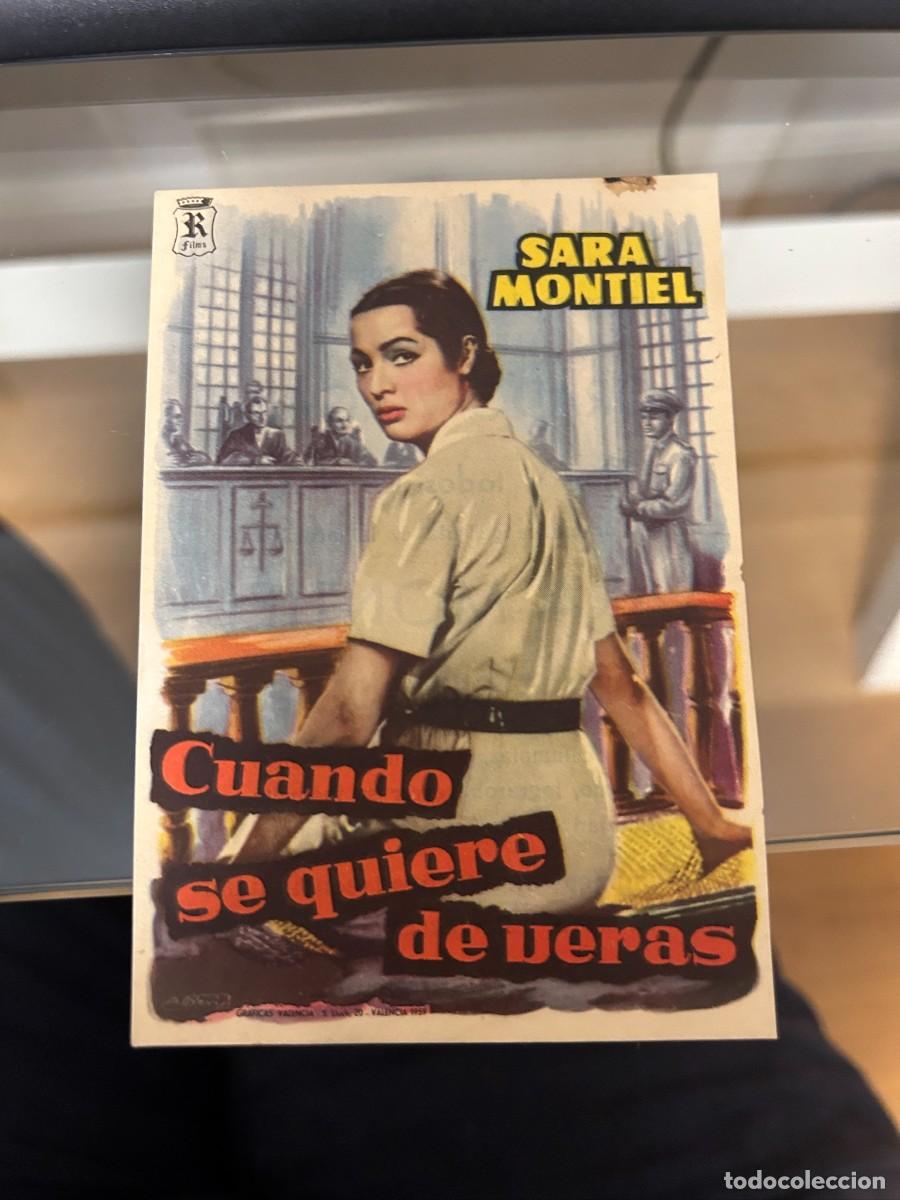 Cine: &ordm;1809 CUANDO SE QUIERE DE VERAS SARA MONTIEL CINE DORADO VERGARA BARCELONA CON PUBLICIDAD BUEN ESTAD