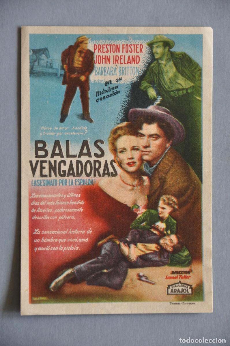 Cine: FOLLETO DE MANO - BALAS VENGADORAS - PRINCIPAL CINEMA