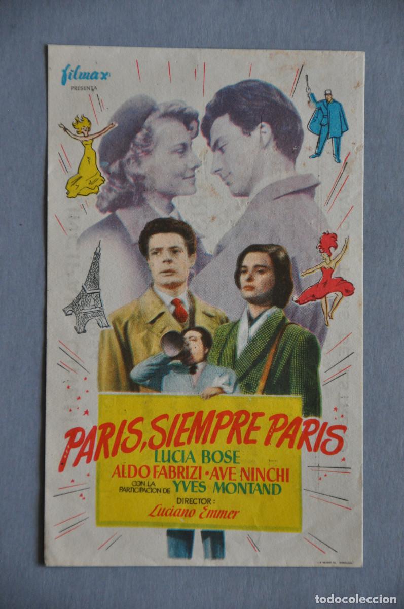 Cine: FOLLETO DE MANO - PARIS, SIEMPRE PARIS - PRINCIPAL CINEMA