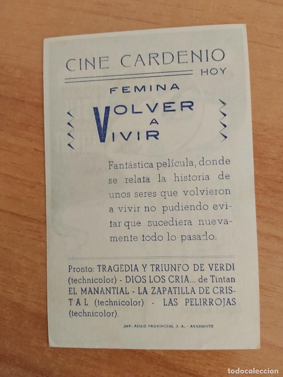 Cine: TURQUE-PROGRAMA DE CINE --VOVER A VIVIR ct - Foto 2