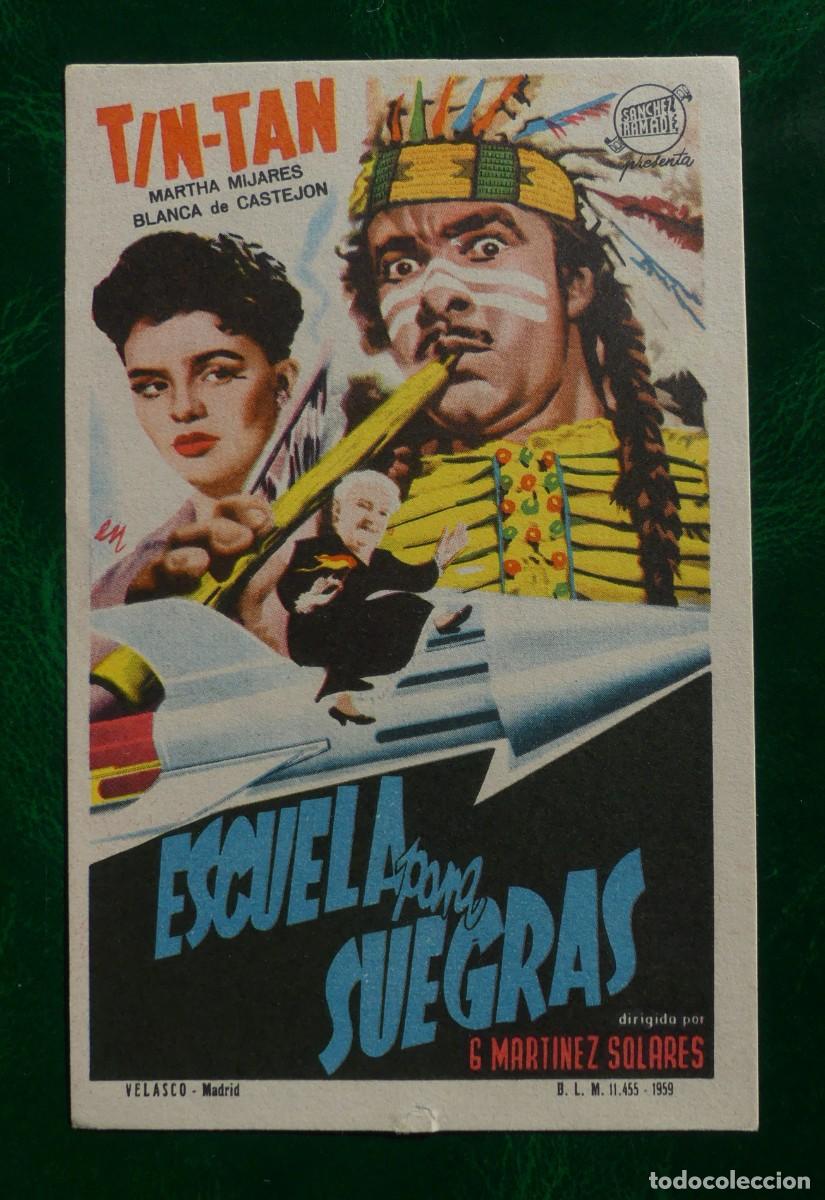 Cine: FOLLETO ORIGINAL DEL FILM : ESCUELA PARA SUEGRAS TIN TAN . ( PAGO POR BIZUM )