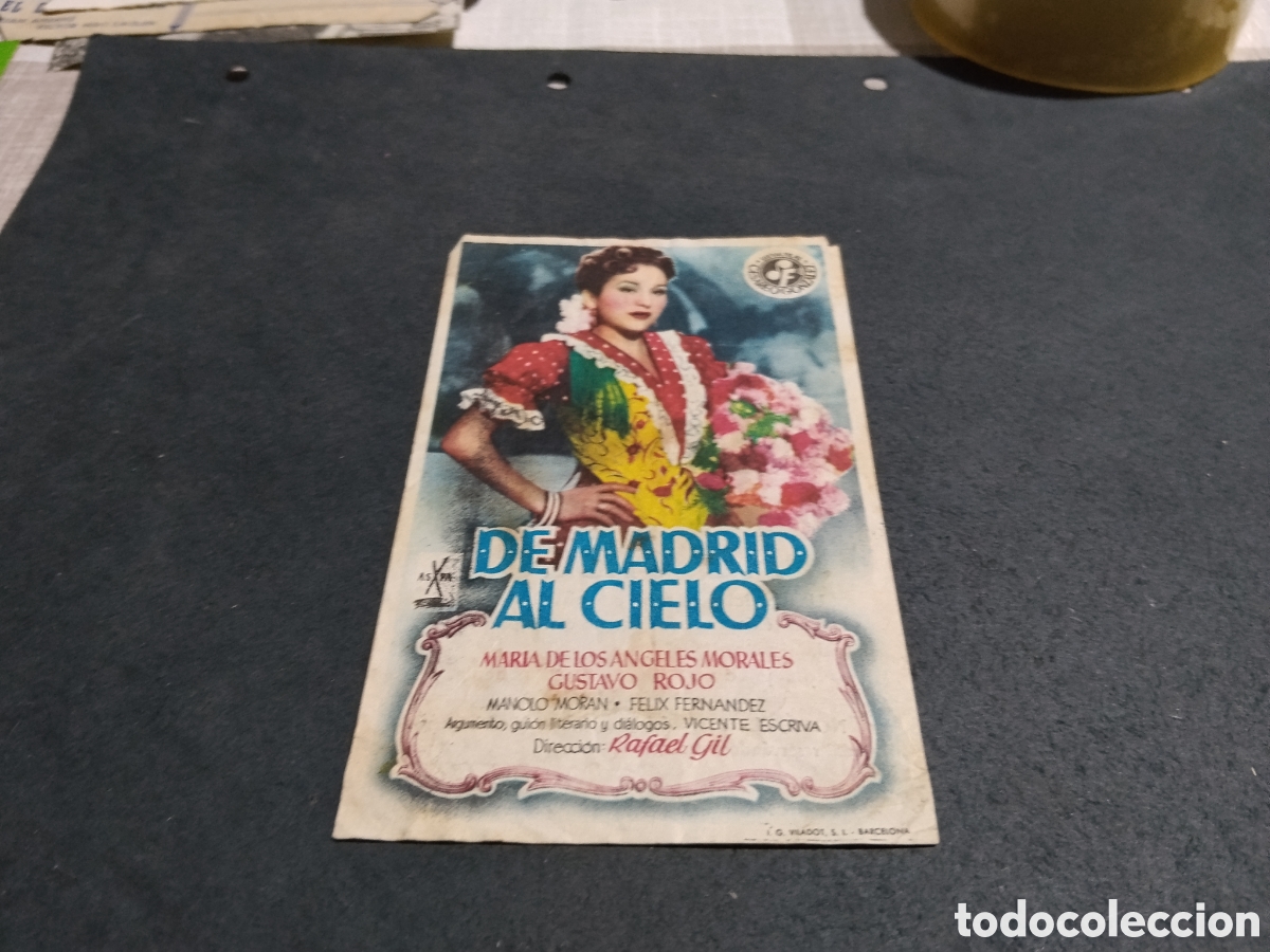 Cine: Folleto de mano Cine,de Madrid al cielo,cine Ideal,Onda Castell&oacute;n