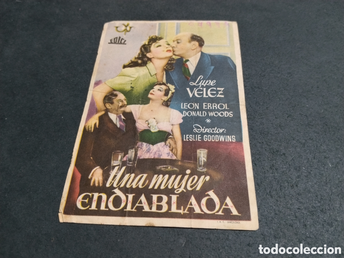 Cine: Cine folleto de mano,una mujer endiablada,cine capitol Nules