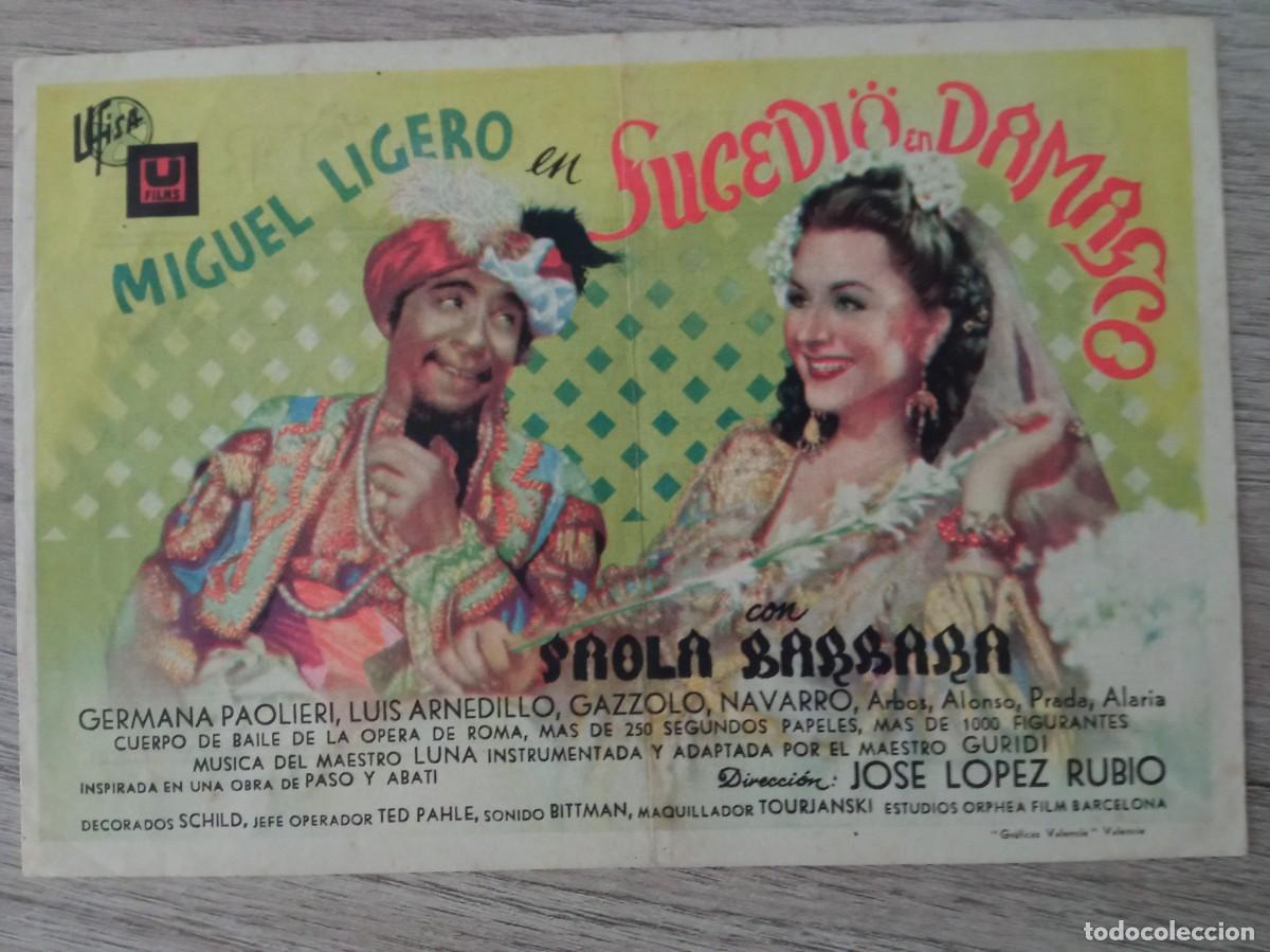 Cine: SUCEDI&Oacute; EN DAMASCO, MIGUEL LIGERO, GRAN CINE CENTRAL, MURCIA, 1942