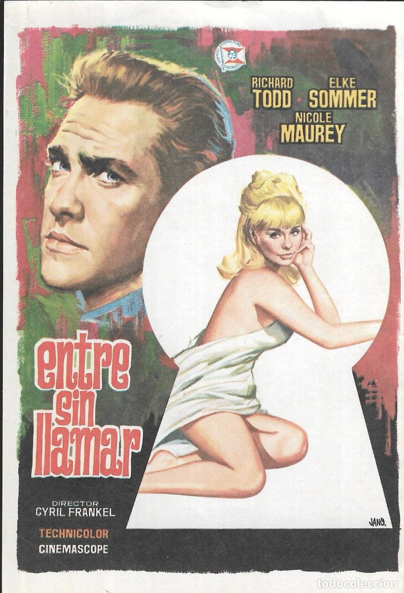 Cine: PROGRAMA DE CINE - ENTRE SIN LLAMAR - RICHARD TODD, ELKE SOMMER - 1961 - JANO - SIN PUBLICIDAD.