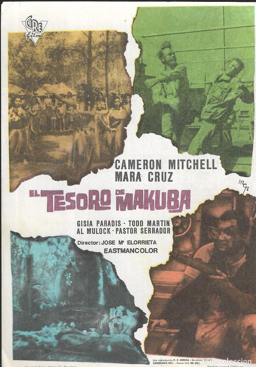 Cine: PROGRAMA DE CINE - EL TESORO DE MAKUBA - CAMERON MITCHELL, MARA CRUZ -1969 - SIN PUBLICIDAD.