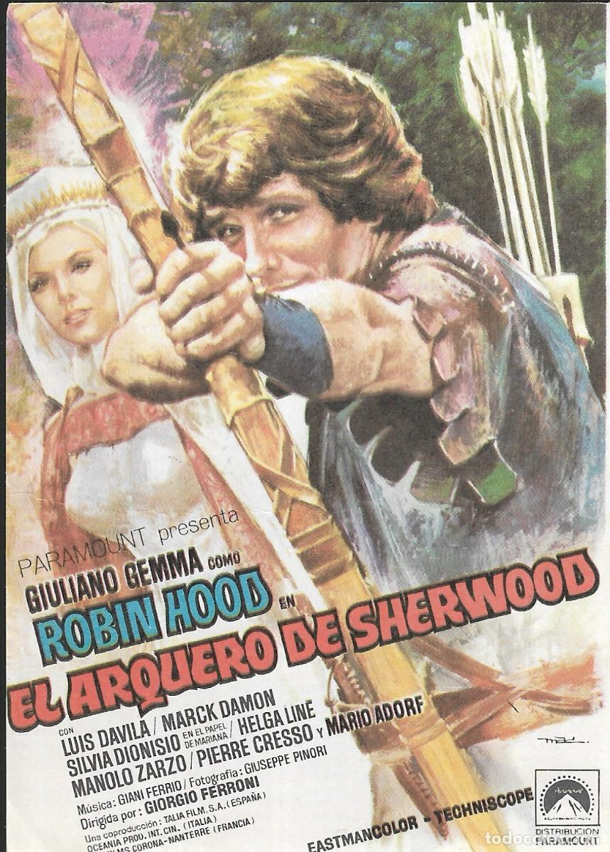 Cine: PROGRAMA DE CINE - EL ARQUERO DE SHERWOOD - GIULIANO GEMMA - 1971 - MAC - SIN PUBLICIDAD.