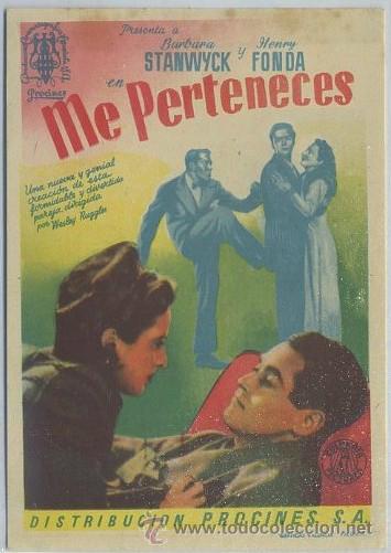 Cine: PROGRAMA DE CINE: ME PERTENECES PC-1957 - Foto 1
