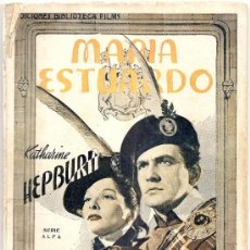 Cine: MARÍA ESTUARDO - CON KATHARINE HEPBURN - EDICIONES BIBLIOTECA FILMS - EDITORIAL ALAS - AÑOS 30-40. Lote 39187348
