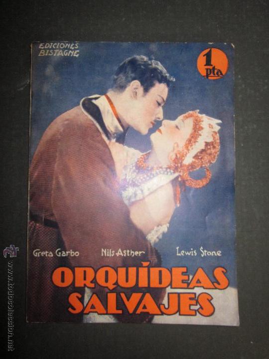 ORQUIDEAS SALVAJES - GRETA GARBO - EDICIONES BISTAGNE - (C- 1600) (Cine - Foto-Films y Cine-Novelas)