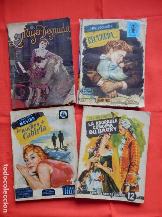 Cine: LOTE 4 NOVELAS POPULAR FILM, RECUERDA, LAS NOCHES DE CABIRIA,LA ADORABLE CONDESA DU BARRY...