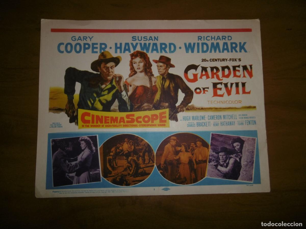 Cin&eacute;ma: 3 LOBBY CARDS ORIGINAL U.S.A - GARDEN OF EVIL