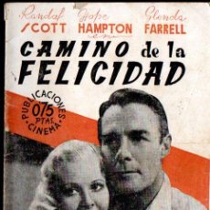 Cine: PUBLICACIONES CINEMA : RANDOLPH SCOTT : CAMINO A LA FELICIDAD (C. 1940)
