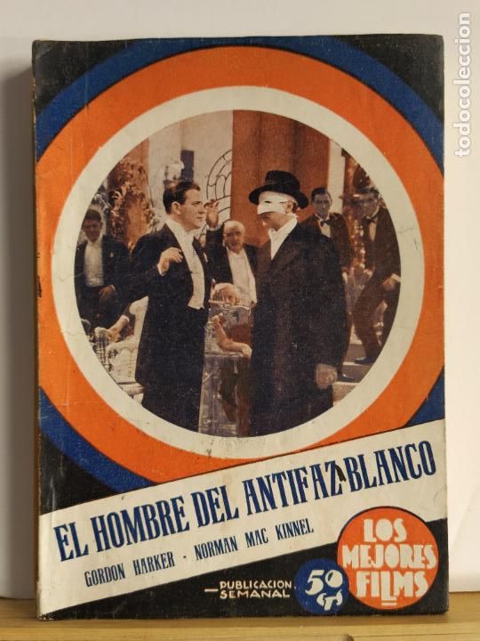 Cin&eacute;ma: EL HOMBRE DEL ANTIFAZ BLANCO - GORDON HAKER - NOVELA ANTIGUA DE CINE -VER FOTOS-(K-12.175)