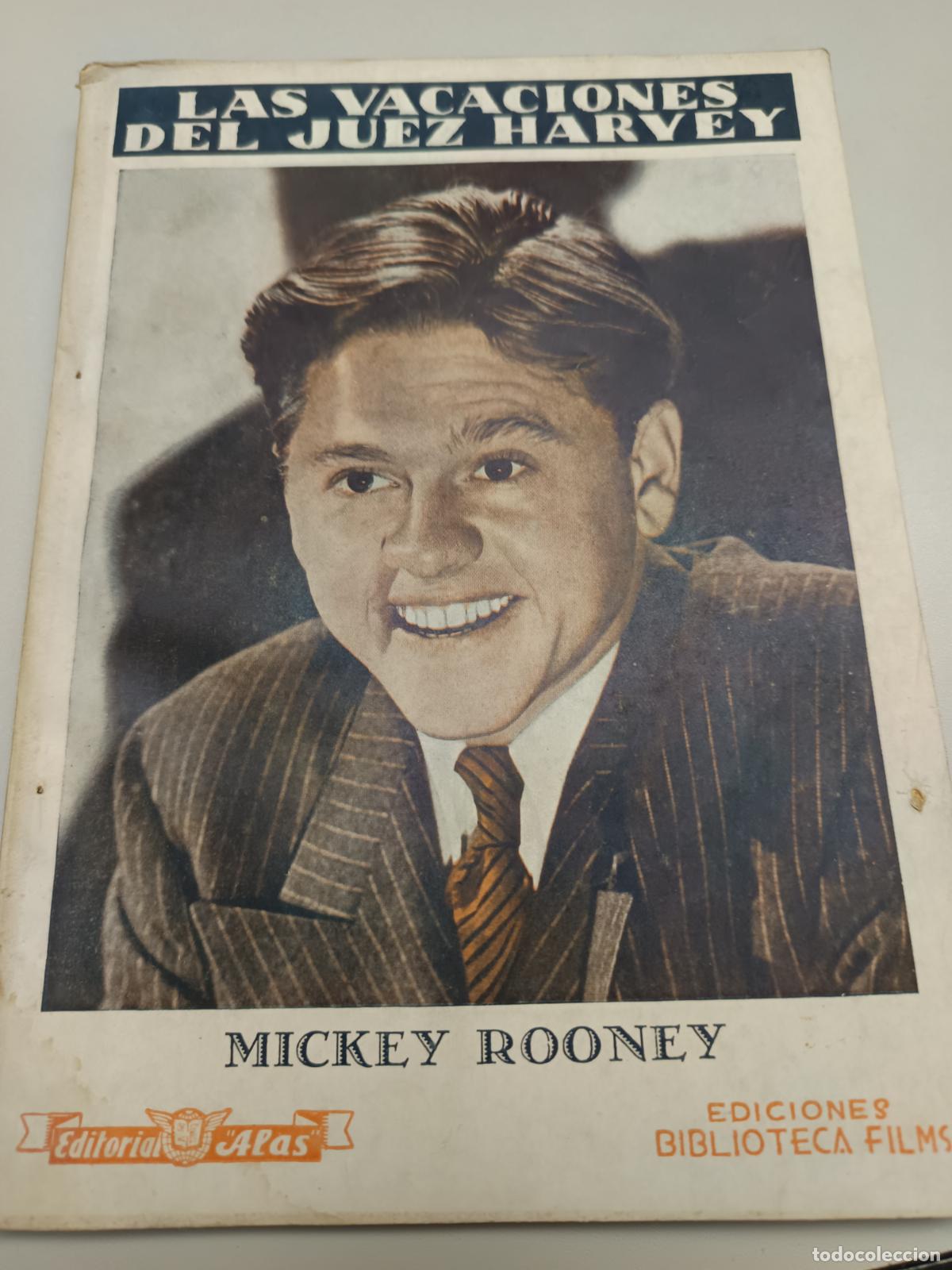 Cin&eacute;ma: LAS VACACIONES DEL JUEZ HARVEY, MICKEY ROONEY, LEVIS STONE, EDITORIAL ALAS, BIBLIOTECA FILMS N&ordm; 288