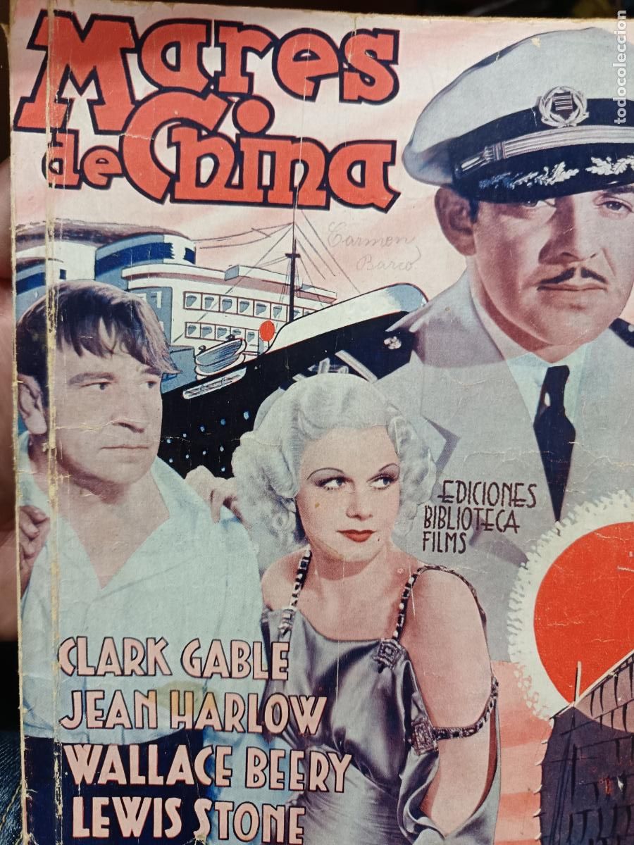 Cinema: Novela Cinematografica de: MARES DE CHINA con Clark Gable, Jean Harlow...