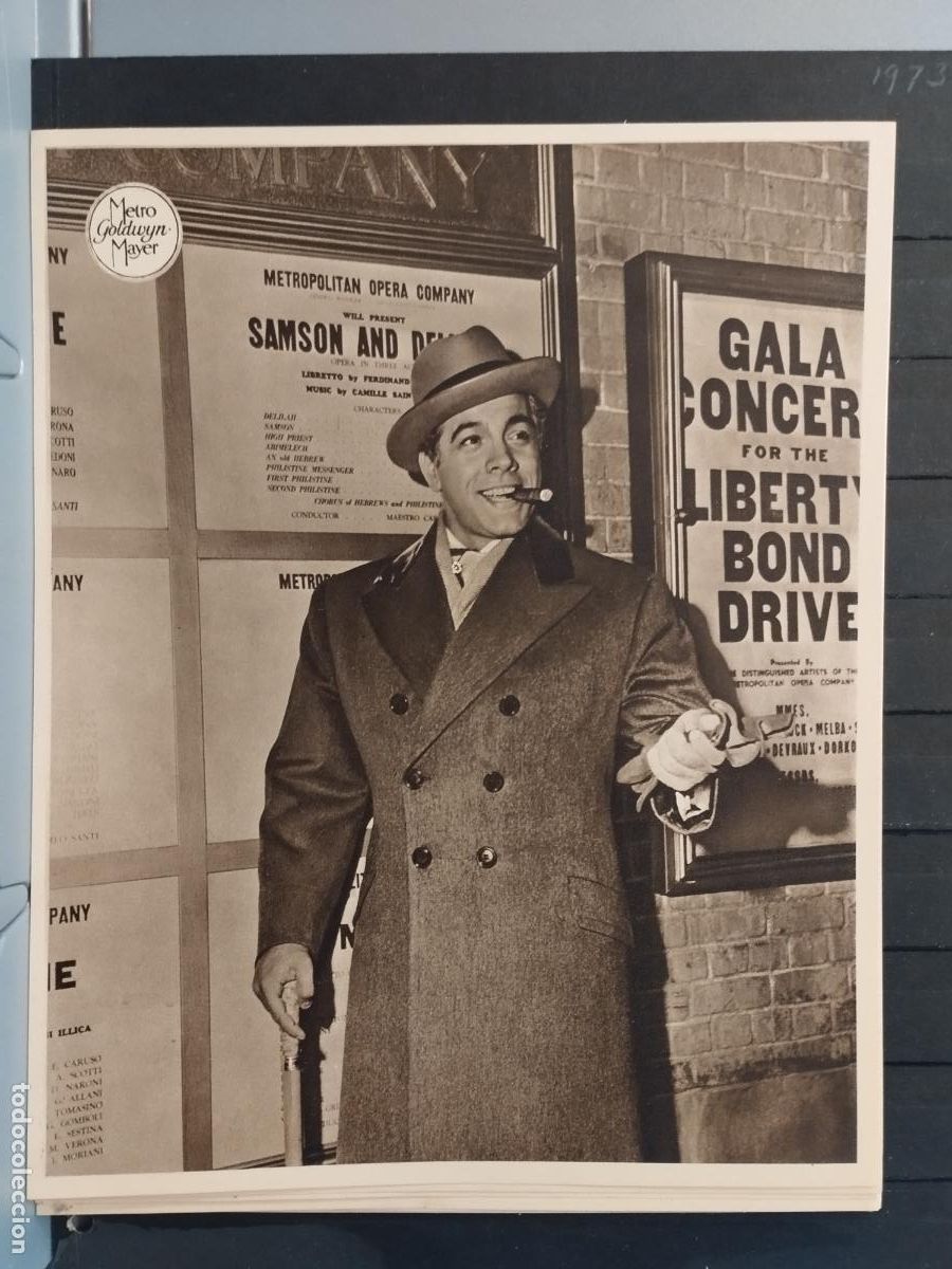 Cin&eacute;ma: FOTO-FILM. TAMA&Ntilde;O 19X24 CM. EL GRAN CARUSO. MARIO LANZA