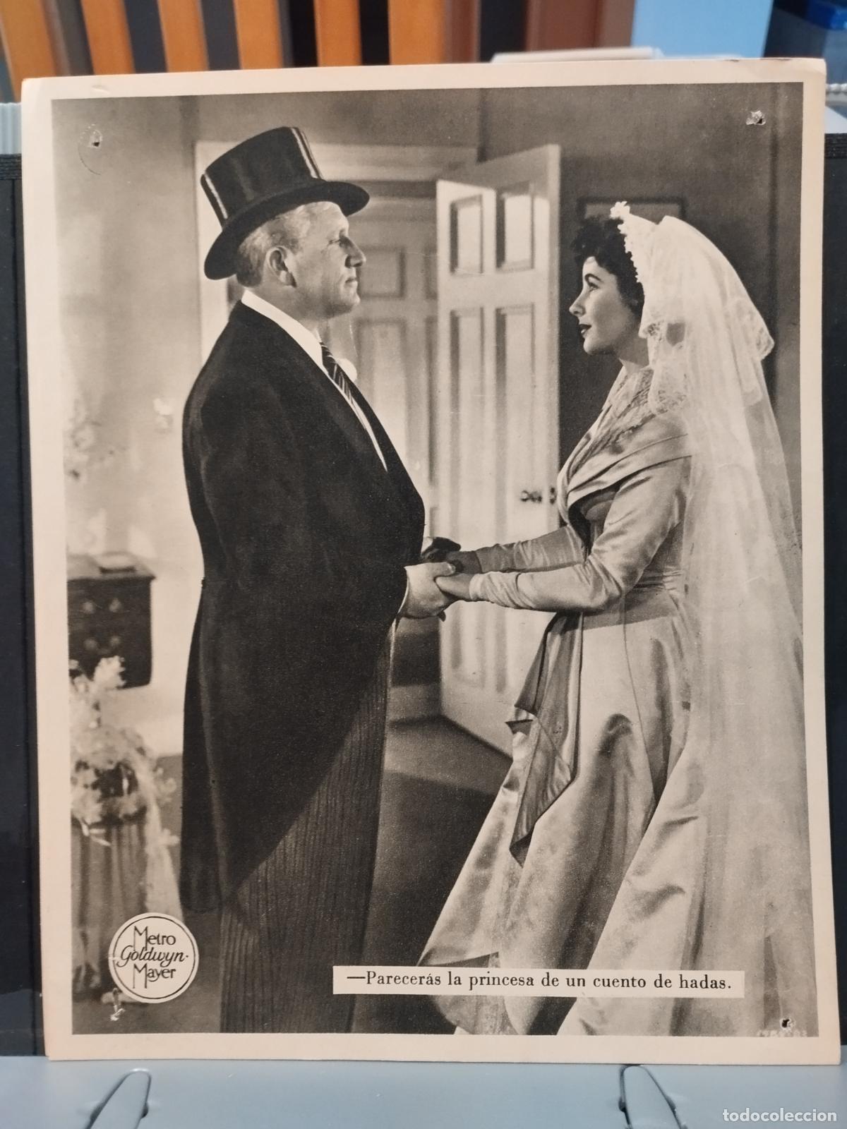 Kino: FOTO-FILM. TAMA&Ntilde;O 19X24 CM. EL PADRE DE LA NOVIA. SPENCER TRACY. ELIZABETH TAYLOR.