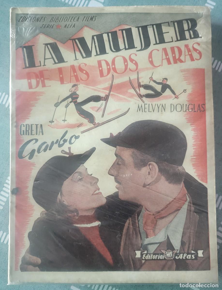 Cine: Greta Garbo libreto del film La mujer de las dos carascon con texto y fotos Editorial Alas