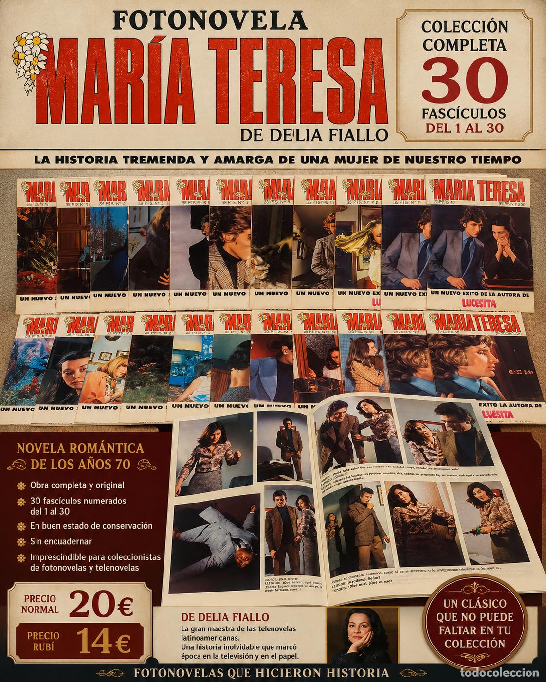 Cine: MAR&Iacute;A TERESA | DELIA FIALLO | COMPLETA 30 FASC&Iacute;CULOS | FOTONOVELA ROM&Aacute;NTICA A&Ntilde;OS 70
