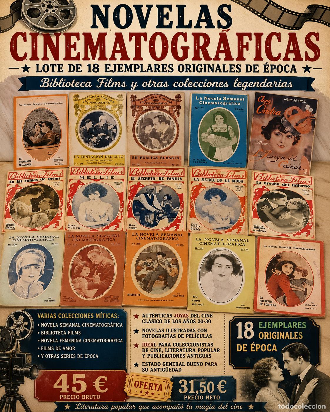 Cine: LOTE 18 NOVELAS CINEMATOGR&Aacute;FICAS ANTIGUAS | BIBLIOTECA FILMS | CINE MUDO | A&Ntilde;OS 20-30