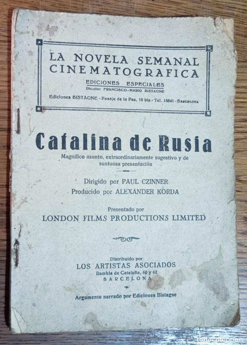 Cine: CATALINA DE RUSIA NOVELA CINEM&Agrave;TOGRAFICA DOUGLAS FAIRBANKS,JR. ELIZABETH BERGNER EDICIONES BISTAGNE