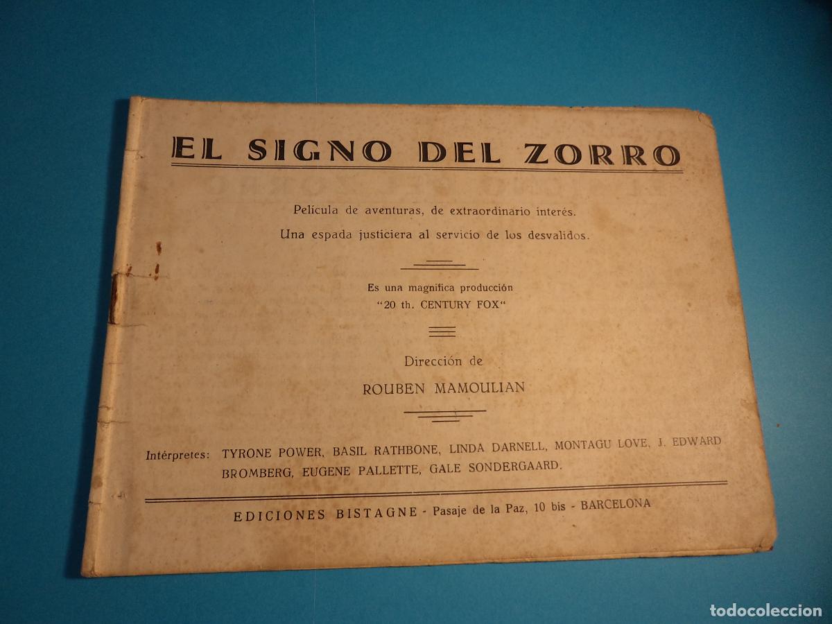 Cine: El signo del Zorro. Ediciones Bistagne.