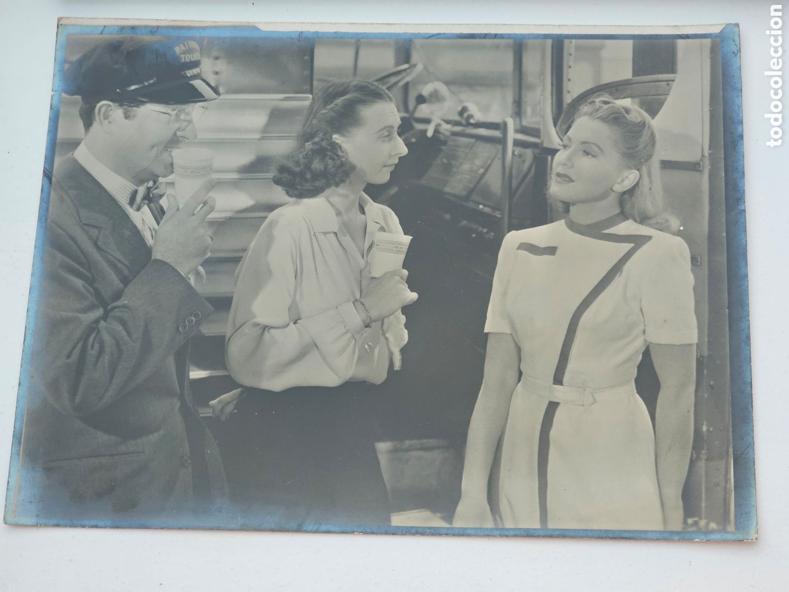 Cine: Fotograf&iacute;a de Prensa / Cine de &Eacute;poca (A&ntilde;os 40-50) - Escena Vintage Aviaci&oacute;n / Tranv&iacute;a