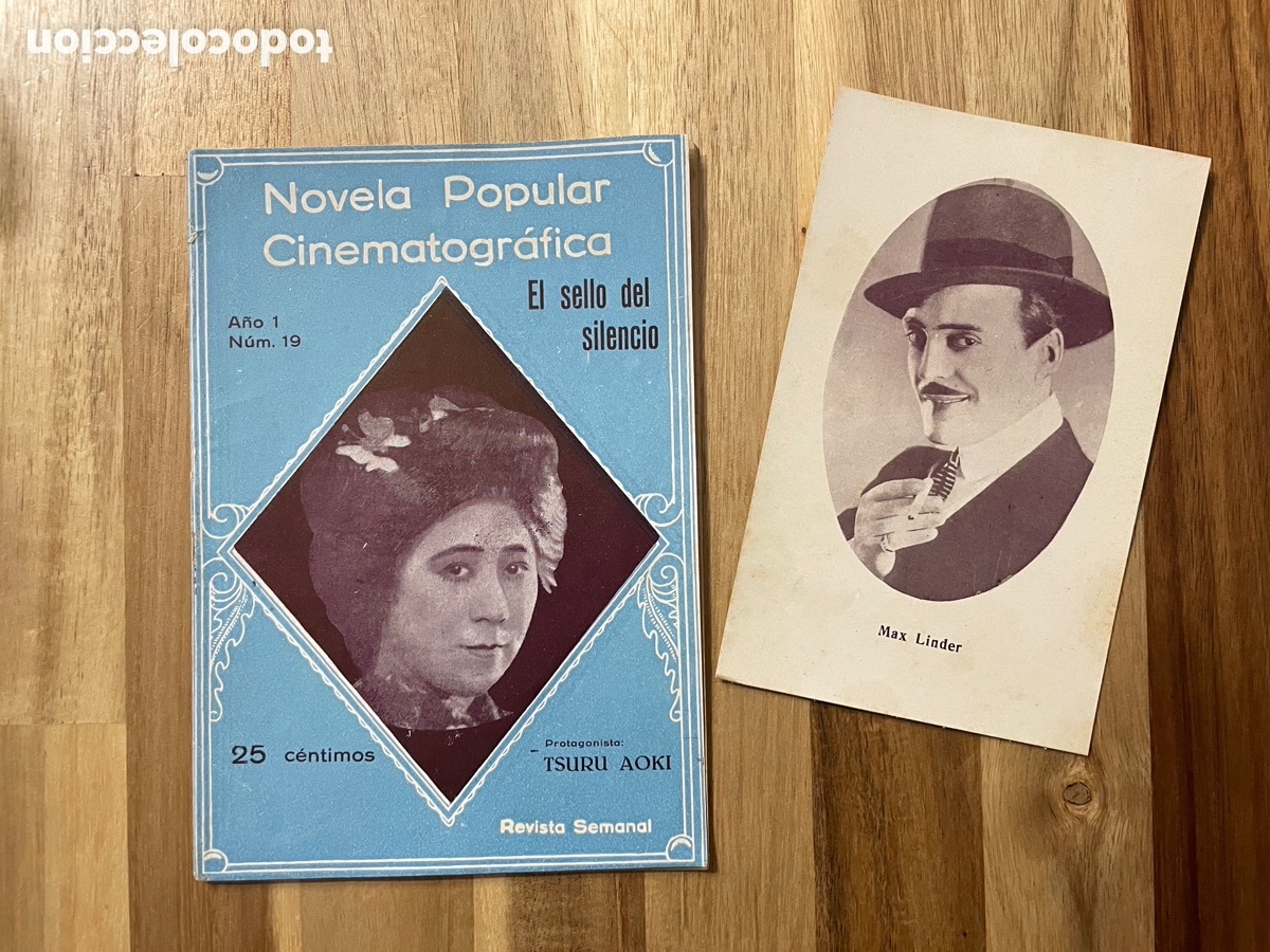 Kino: Novela popular cinematogr&aacute;fica. N. 19. El sello del silencio. Postal Max Linder.
