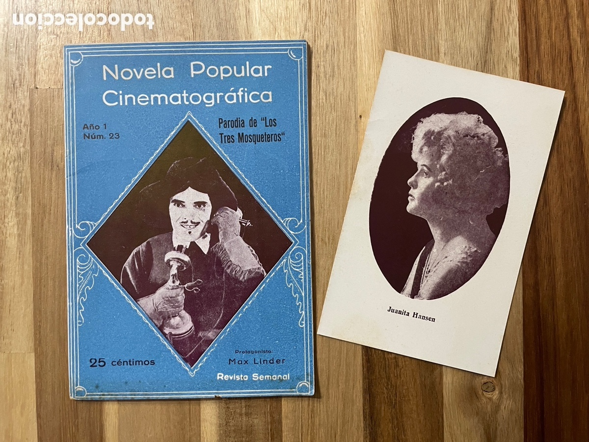 Cin&eacute;ma: Novela popular cinematogr&aacute;fica. N. 23. Parodia tres mosqueteros. Postal Juanita Hansen.