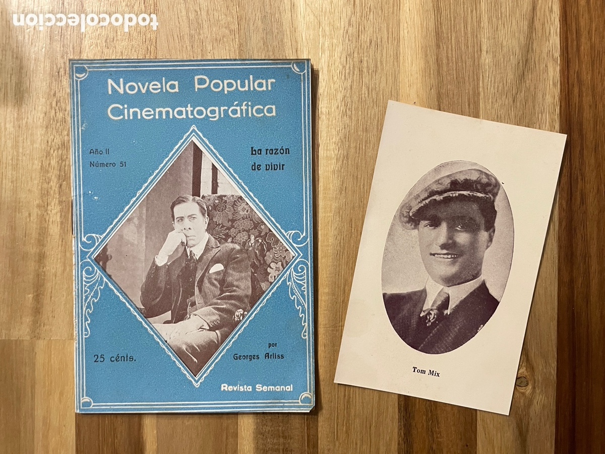Kino: Novela popular cinematogr&aacute;fica. N. 51. La raz&oacute;n de vivir. Postal Tom Mix.