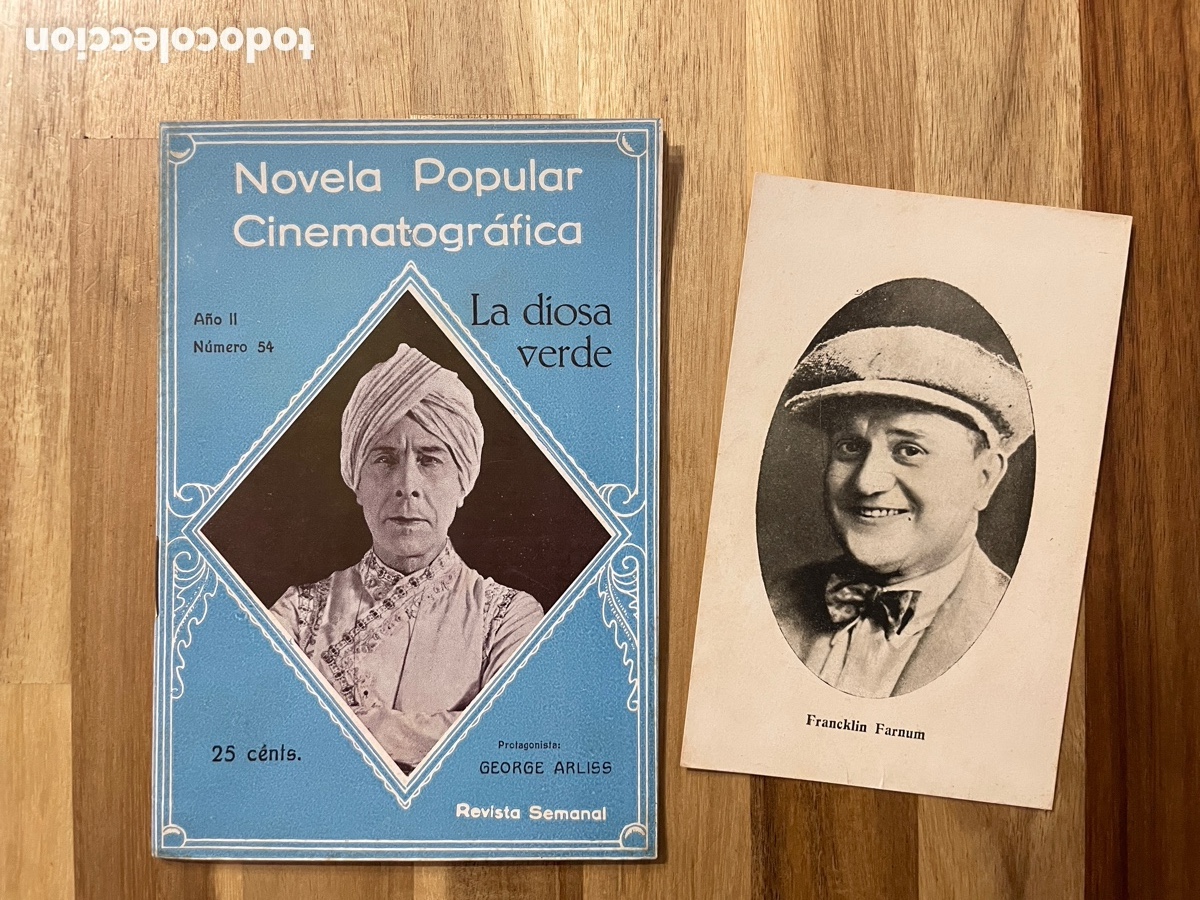 Kino: Novela popular cinematogr&aacute;fica. N. 54. La diosa Verde. Postal Franklin Farnum.
