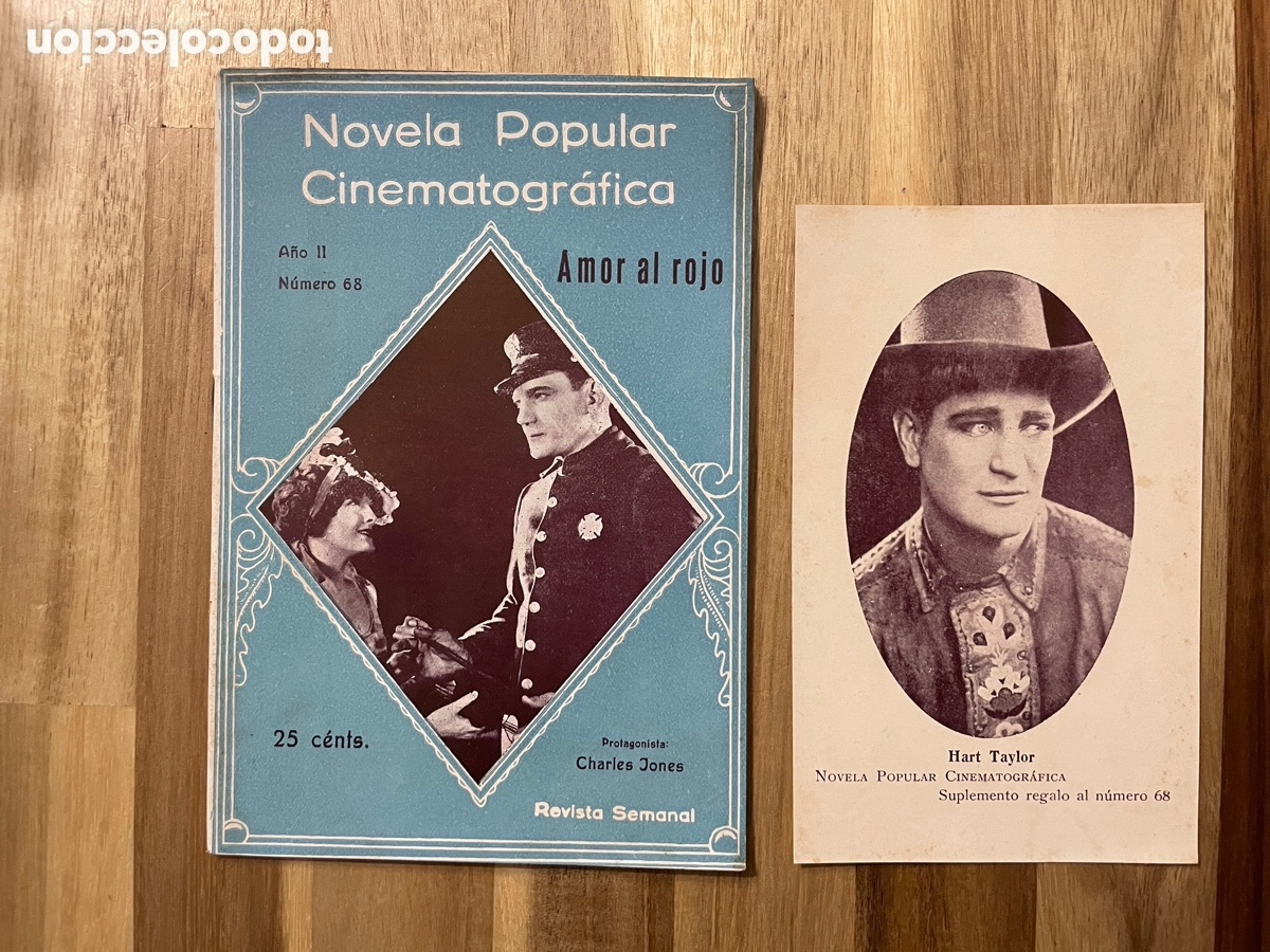 Kino: Novela popular cinematogr&aacute;fica. Amor al rojo. N. 68. Postal Hart Taylor.