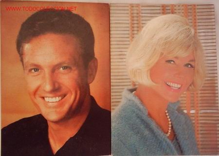 Cine: LOTE DE 2 POSTALES DE ROBERT STACK Y DORIS DAY - Foto 1