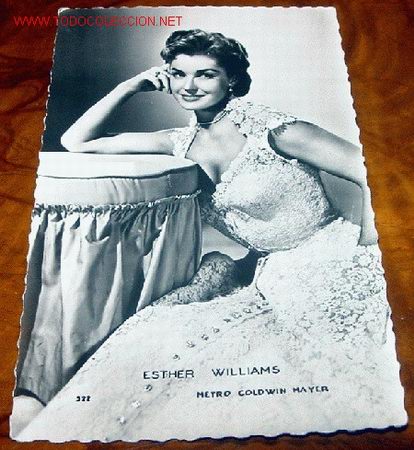 Cin&eacute;ma: ANTIGUA FOTO POSTAL DE LA ACTRIZ DE CINE ESTHER WILLIAMS, METRO GOLDWIN MAYER, A&Ntilde;OS 50