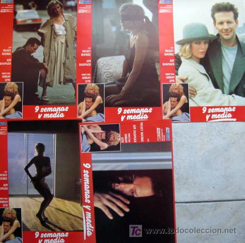 Cine: FOTOCROMOS ORIGINALES DE 9 SEMANAS Y MEDIA  CON Kim Basinger, Mickey Rourke, Margaret Whitton