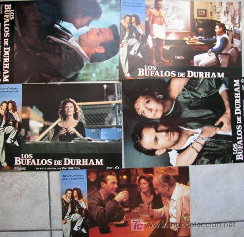 Cin&eacute;ma: FOTOCROMOS ORIGINALES DE LOS BUFALOS DE DURHAM CON Kevin Costner, Susan Sarandon, Tim Robbins